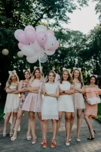 Photo de groupe des amies de la mariée